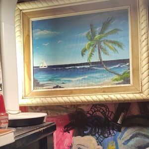 Tropical Beach Scene Framed Art